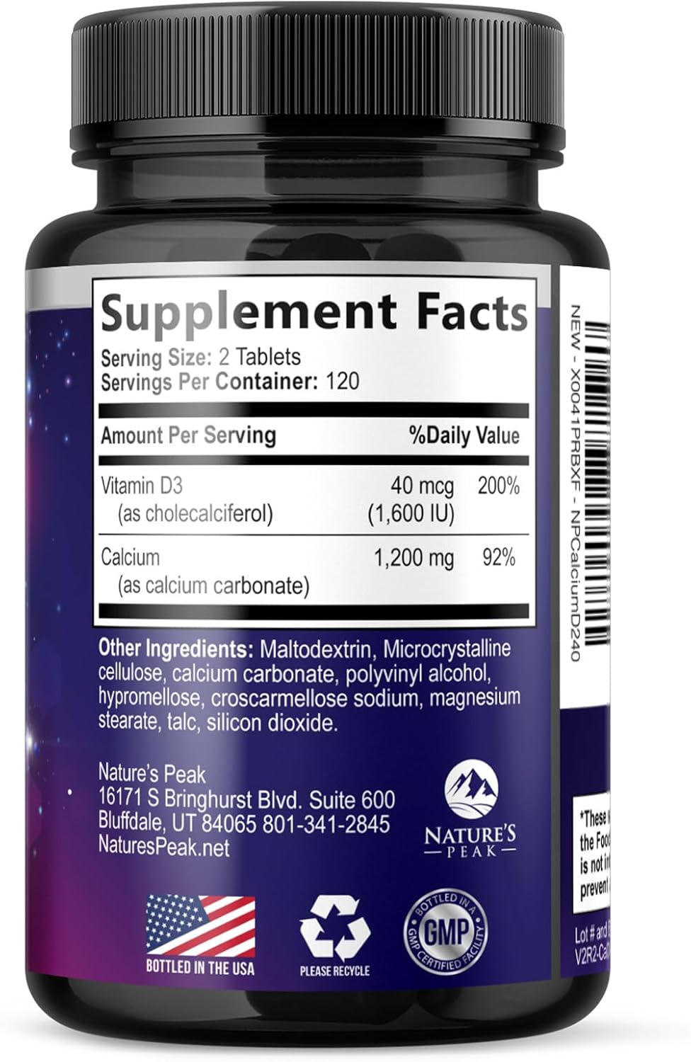 Calcium 1200 mg with Vitamin D3 - Bone Health Supplement, Vitamin D & Calcium Supplements for Women & Men - Bone Strength, Teeth & Immune Support, Nature's Calcium Pills, Bottled in USA - 240 Tablets - Image 9