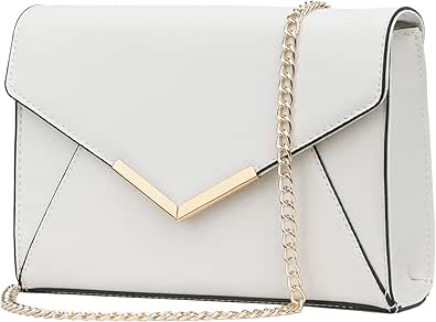 KKXIU Women Elegant Faux Leather Evening Envelope Clutch Purse Foldover Bags for Party Wedding Prom