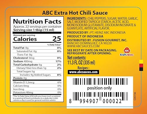 Miniatura 5 de ABC Salsa de chile original, salsa picante picante, chile sambal, barbacoa de inmersión, salsa de ABC indonesia, sin conservantes, 11.3 oz  11.3 fl