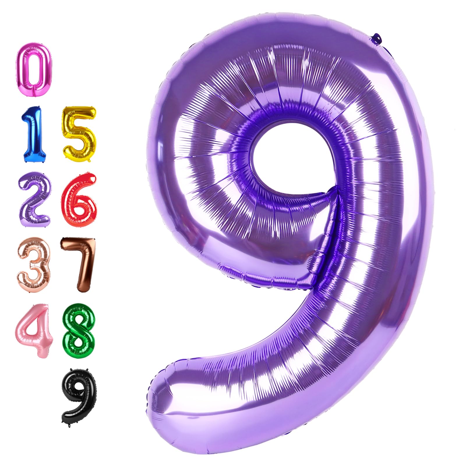 Number Balloons Purple 9 Balloon 40 inch for 9th Birthday Party Decorations