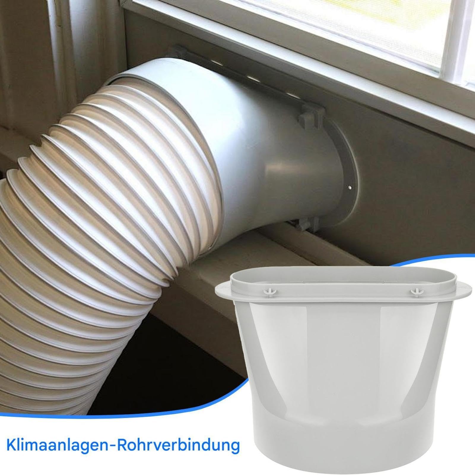 Klimaanlagen Abluftschlauch Adapter - Flacher Fenster AC Rohr Adapter 13/15cm ABS Universal Anschluss für tragbare Klimaanlage Fensterkit Auto Lüftung Rohr Verbindung
