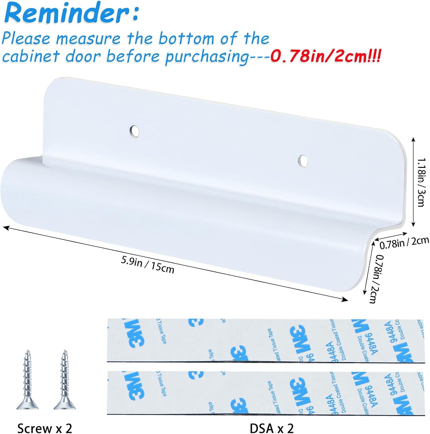Cabinet Foot Pull for Trash Can - Touchless Handle for Full Overlay Cabinet Door (1pcs, White)