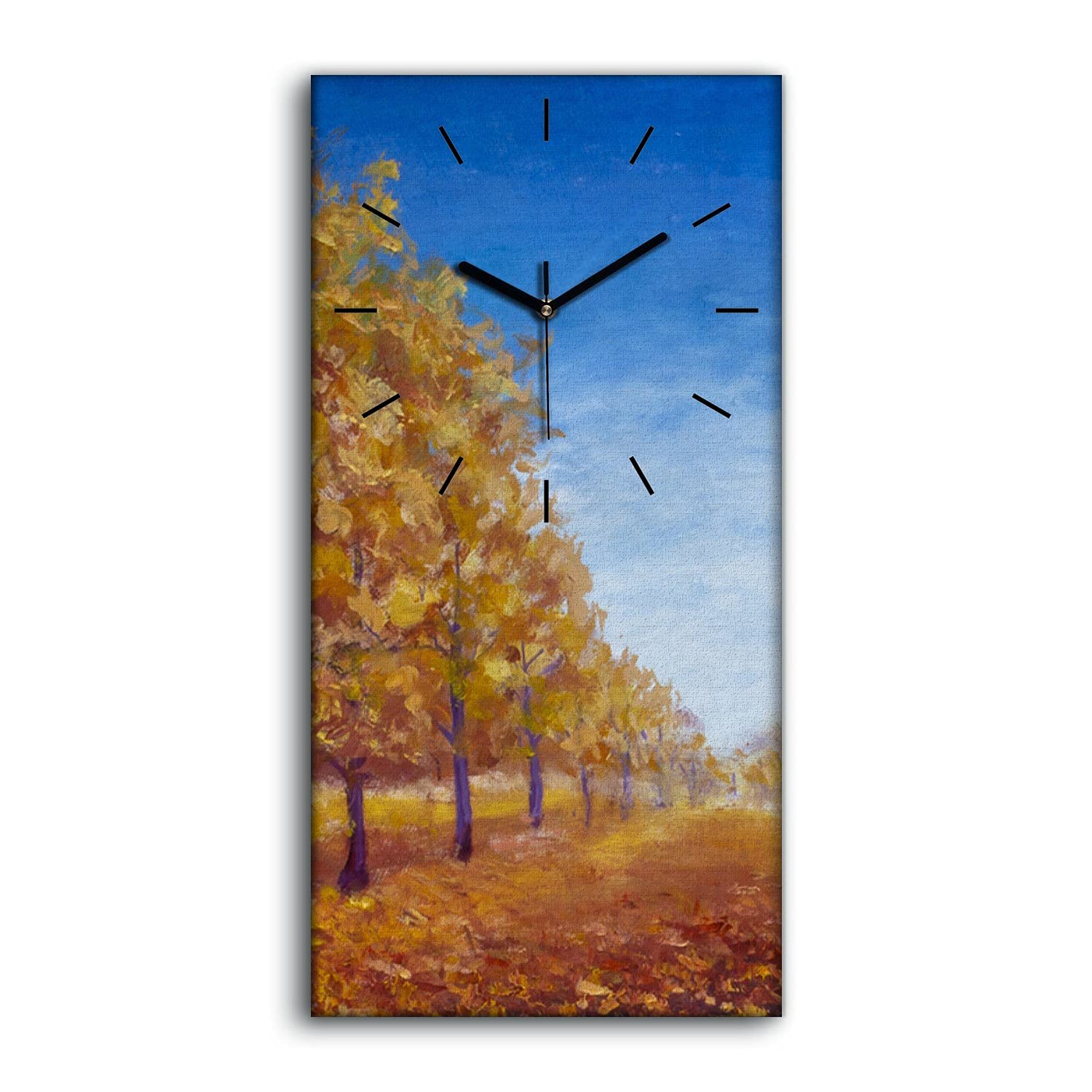 Horloge sur Toile Automne Coloray 30x60cm avec aiguilles noires