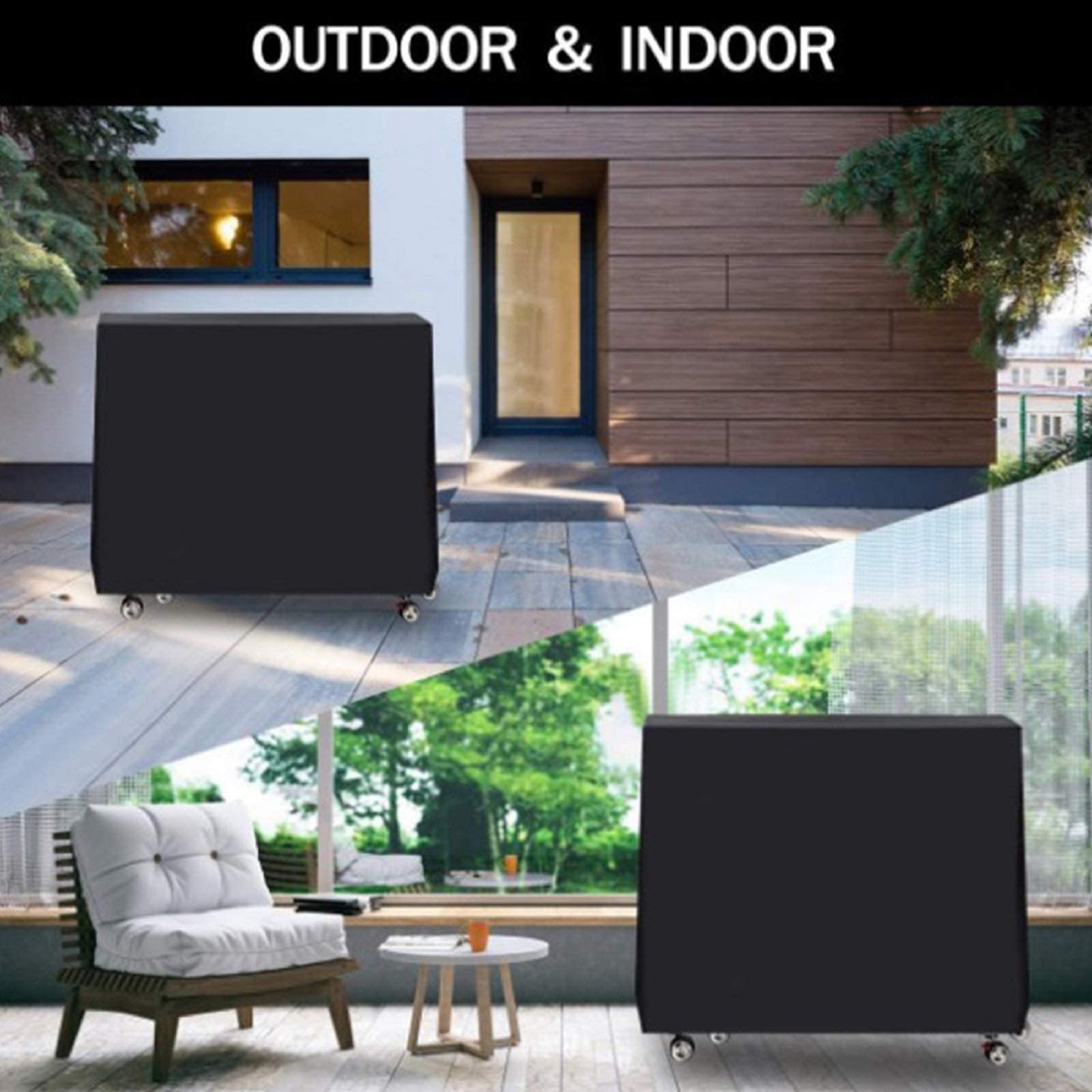 Trintion Tischtennisplatte Abdeckung Wasserdicht Pingpong Schutzhülle Winddicht UV-Beständiges Schwerlast Reißfest Tischtennis Abdeckhaube 165×70×185cm