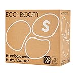ECO BOOM Diapers, Viscose from Bamboo Diapers, Natural Soft Disposable Nappies for Infant, Size 2 Suitable for 6 to 16lb (Small - 102 Count)