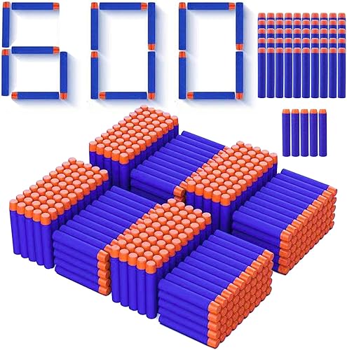 Laoppoc 600 dardos de repuesto compatibles con pistolas de juguete Nerf N-Strike Elite 2.0, paquete de balas de espuma premium para niños,