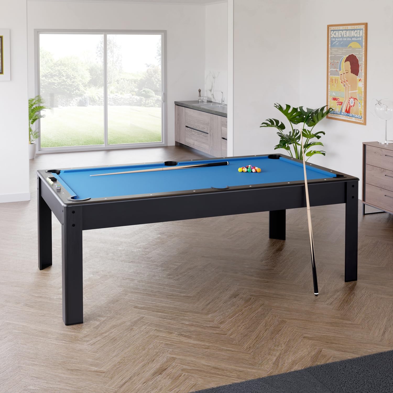 Billard Américain Harmony 6Ft - 206,5 x 116,5 x 80 cm avec Accessoires - Couleur Ebène (Noir)