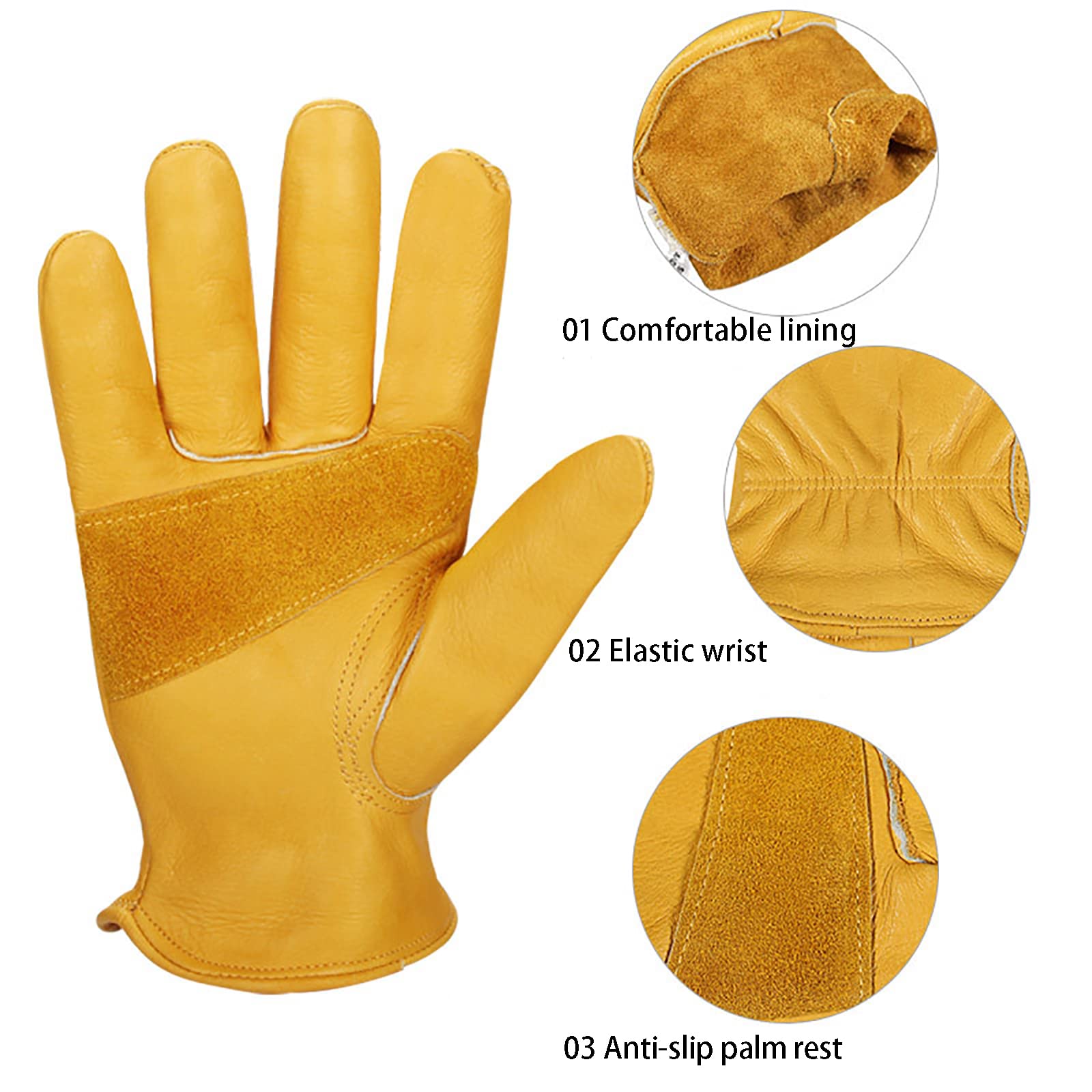Gants de Travail en Jardinage Cuir Confort Preuve Épine Gants de Jardinage Plantation Gants de Jardin pour Le Jardinage et Les Tâches Ménagères pour Femmes et Hommes