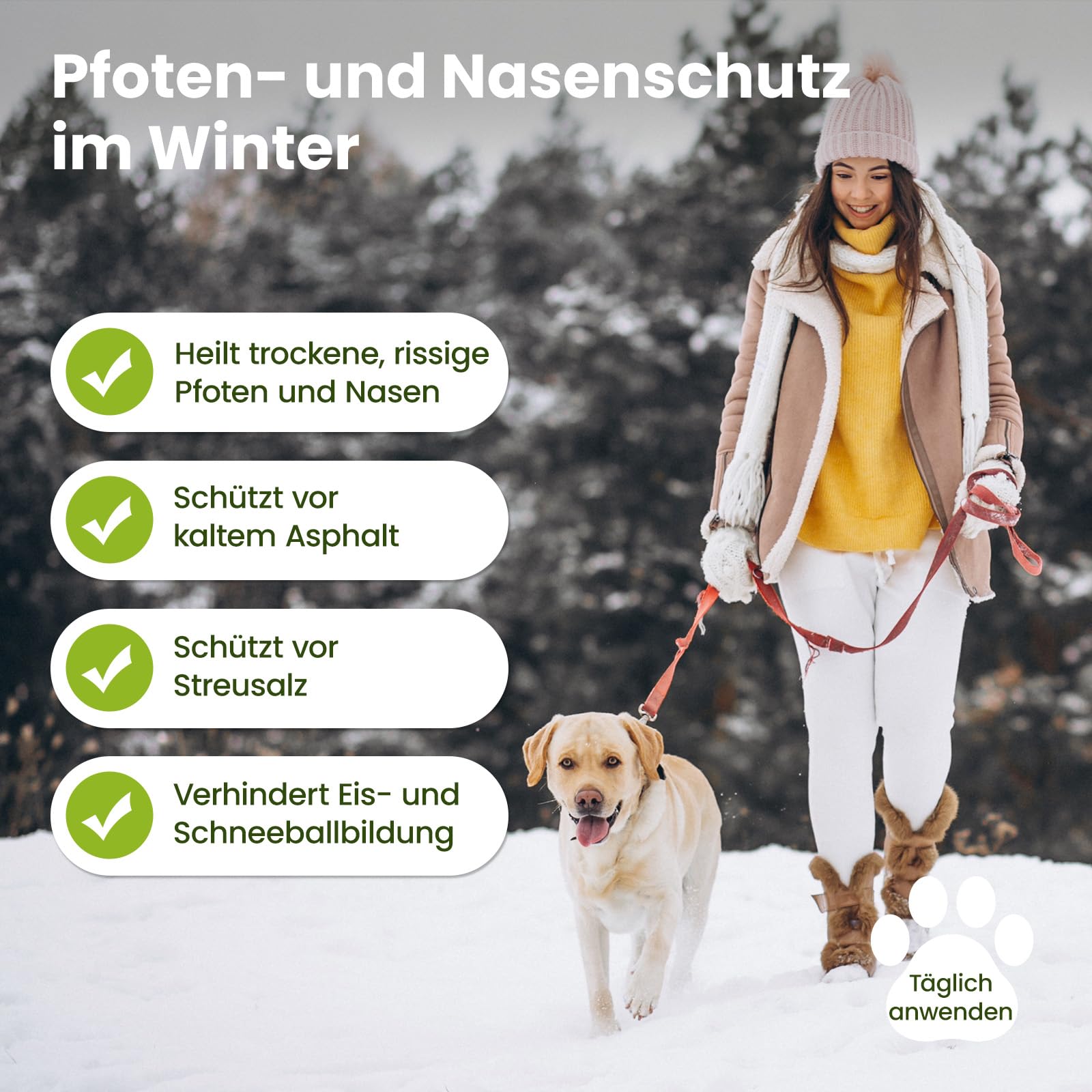 PawSono Pfotenbalsam Hund und Katze mit Kokosöl 60g | Sicher Ableckbar | 100% natürliche Pflege Pfotenpflege Nasenbalsam für Trockene, Rissige Nase und Pfoten | Hundepfoten Balsam Auch für Pferdehufe | Pfotenbalsam Hund und Katze mit Kokosöl 60g