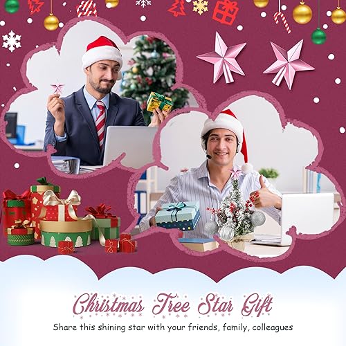 Miniatura 17 de Hanaive Decoración para árbol de Navidad, mini estrella pequeña para árbol de Navidad, adornos de estrella decorativa para el hogar, fiesta de Plata