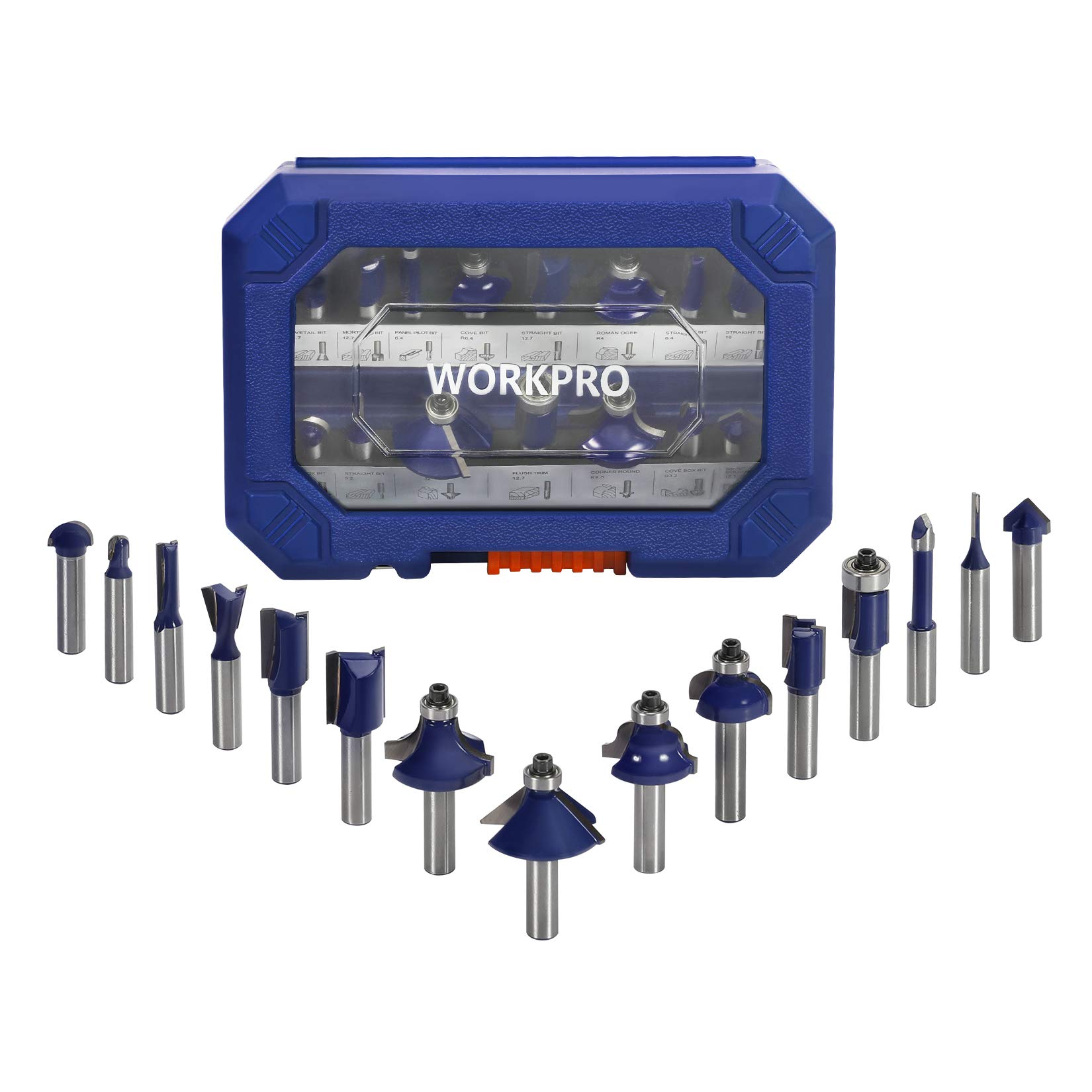 KOWOOD Pro Set 24 Frese Per Legno Con Codolo 1/4'' | Punte Per Tuffatrice In Carburo C3+ | Utensili Professionali Per Lavorazione Legno | Valigetta Inclusa