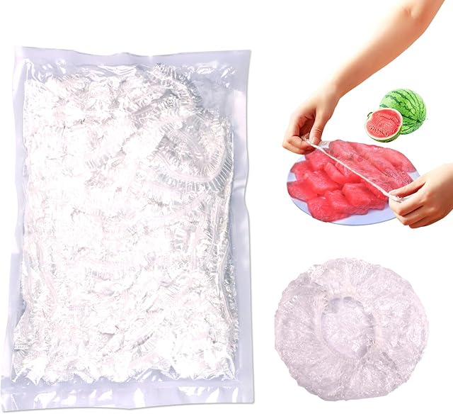 Fresh Keeping Bags, 100Pcs Elastic Plastic Food Covers,Reusable PE Cling Film Bags Universal Kitchen Wrap Seal Caps Used for Fruit Preservation and Food Storage