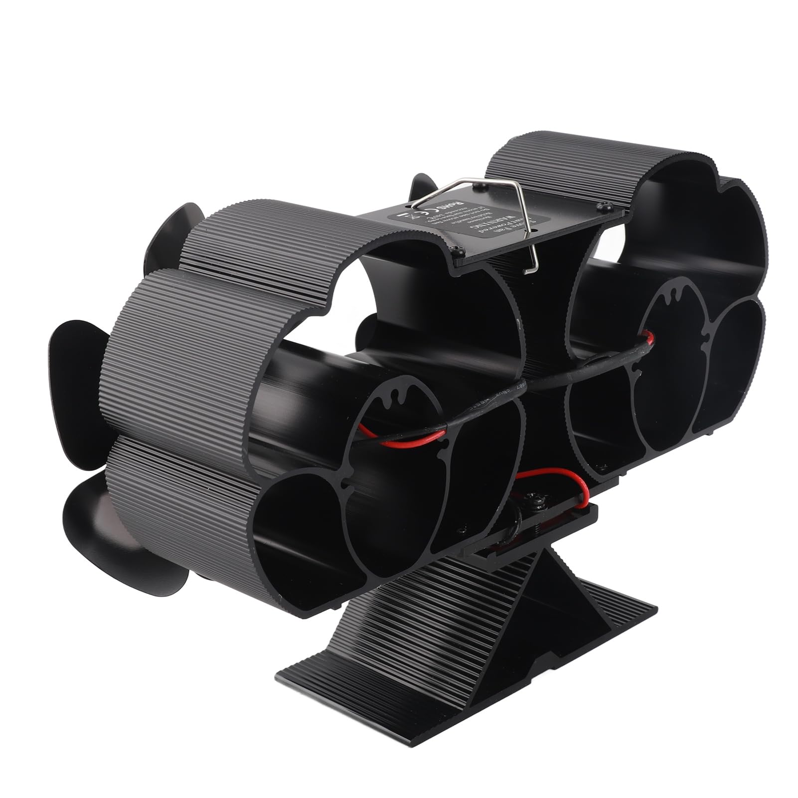 Rengue Holzofenventilator, Kaminventilator aus Aluminiumlegierung mit 6-Blatt-Doppelkopf-Design, 180 Bis 220 CFM 1400 U/min 25 DB, Wärmebetrieben für Benutzer von Holzöfen und Kaminen (Kein