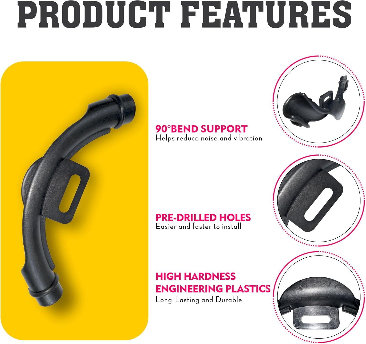 10 Pcs 3/8" - 1/2" Pex 90 Degree Elbow Plastic Tubing Bend Support With 20Pcs Half Clamp Fixture J-Hook,Elbow 90 Degree Pipe Fitting Kit Black,For 1/2 Inch Pex Tubing/Pipe Support