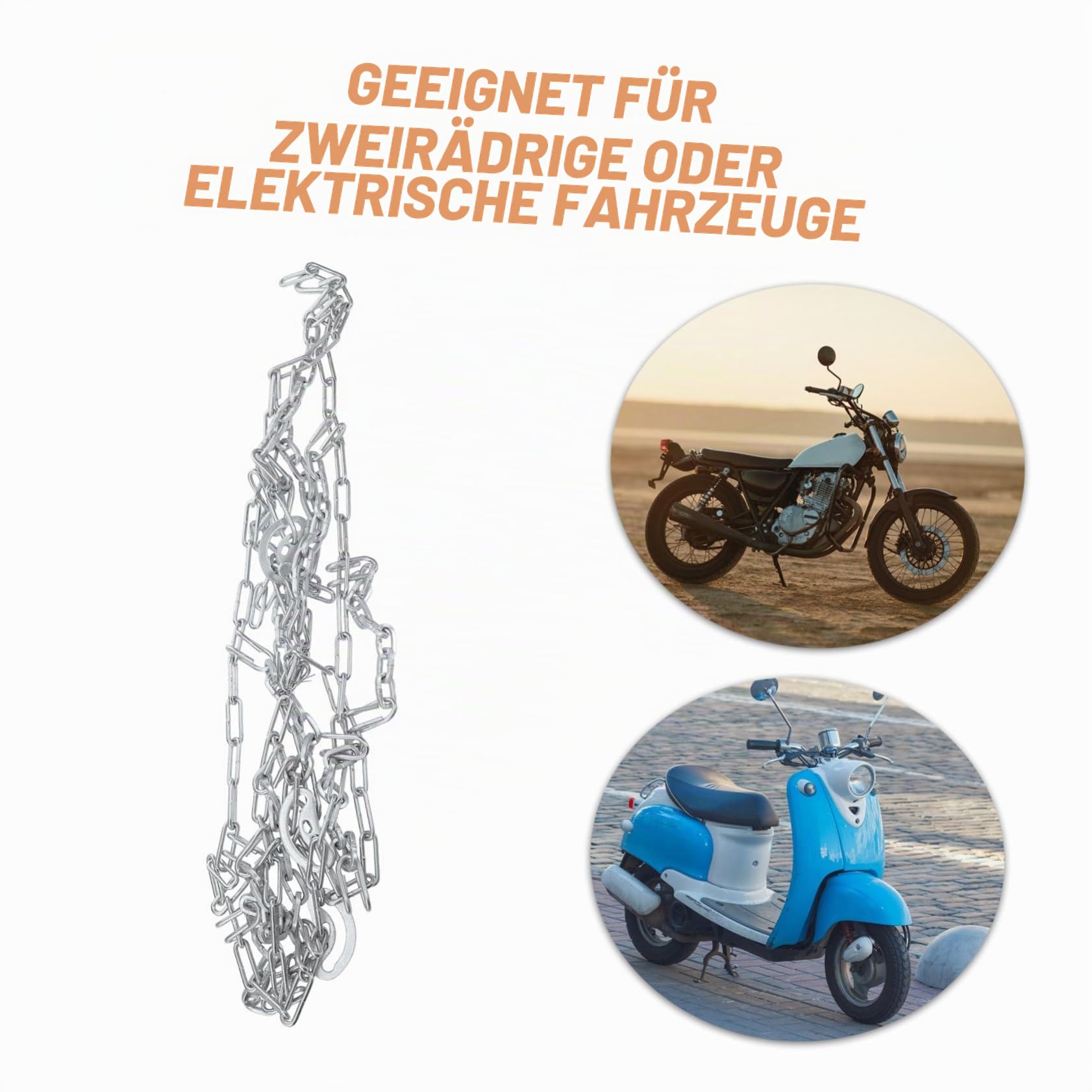 Motorrad Reifenkette aus Stahl mit Verstärktem Design Universelle Schneekette für Schnee und Eis für Elektrische Dreiräder und Fahrrad Schlammigen und Verschneiten