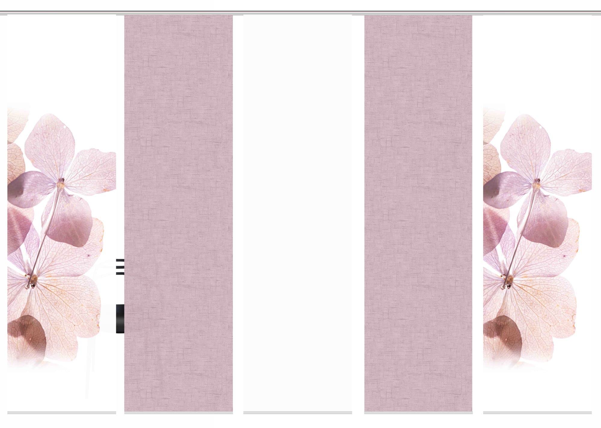 5er-Set Schiebegardinen MARCELLA blickdicht, Höhe 245 cm, rose