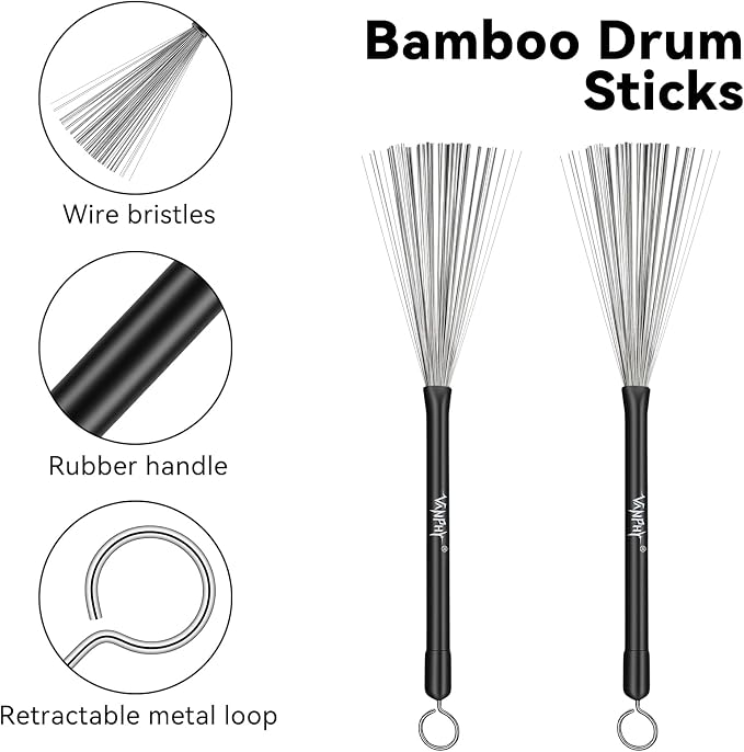 Set de Escobillas para Batería y Percusión 3 Piezas con Bolsa miniatura 6
