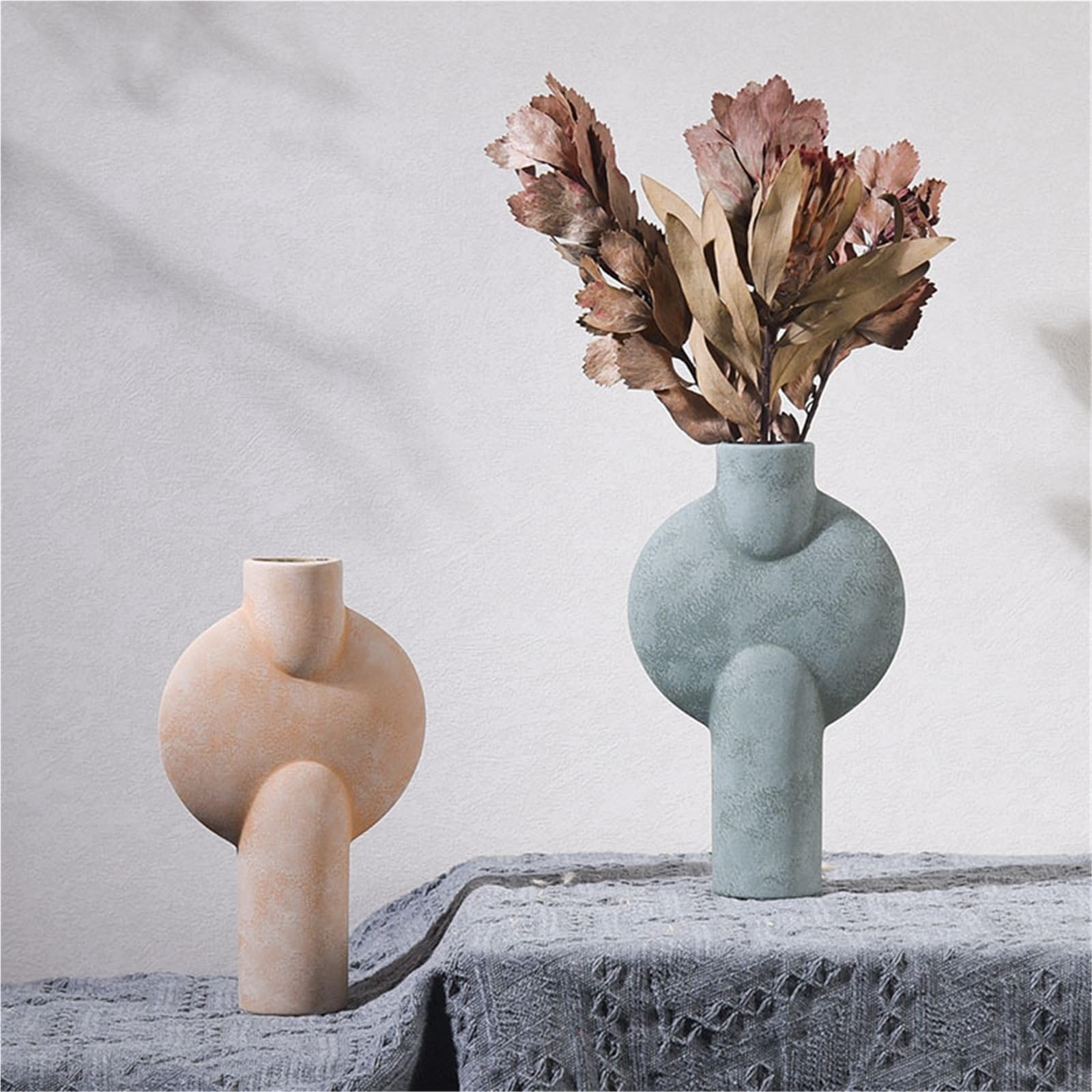Kleine Keramikvasen für Die Heimdekoration, Tischdekoration, rustikale Bauernhaus-Dekorations-Minivase für getrocknete Pflanzen, Blumen