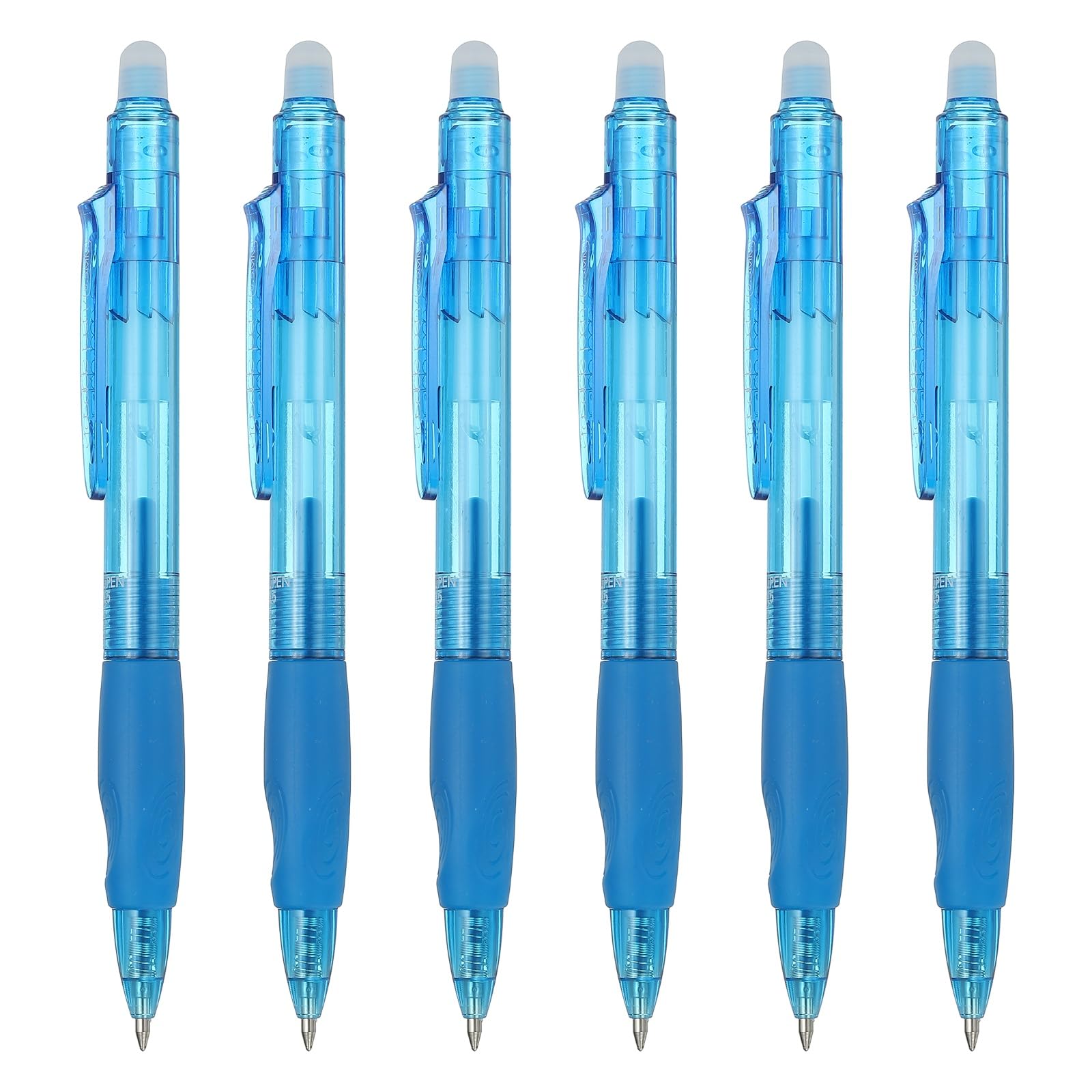 PATIKIL 6Pcs Erasable Gel Pens, 0.5mm Retractable Fine Point Heat Erasable Marking Pen Smooth Writing Fabric Markers for Sewing Drawing Writing Planner, Sky Blue Ink — image 1