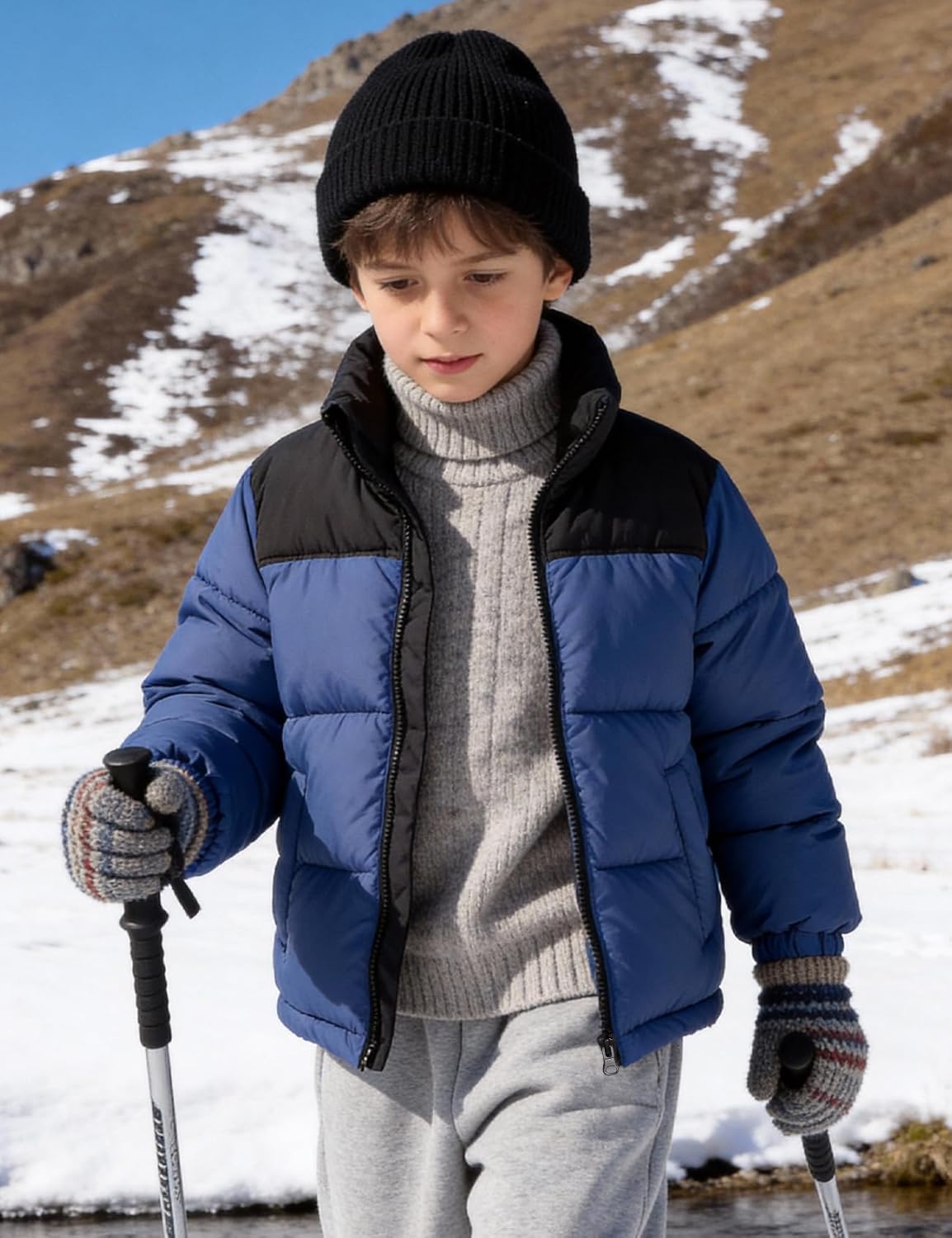 Boys Girls Puffer Jacket Kids Midweight Quilted Insulated Winter Coat Water and Wind Resistant Winter Jacket - Image 3