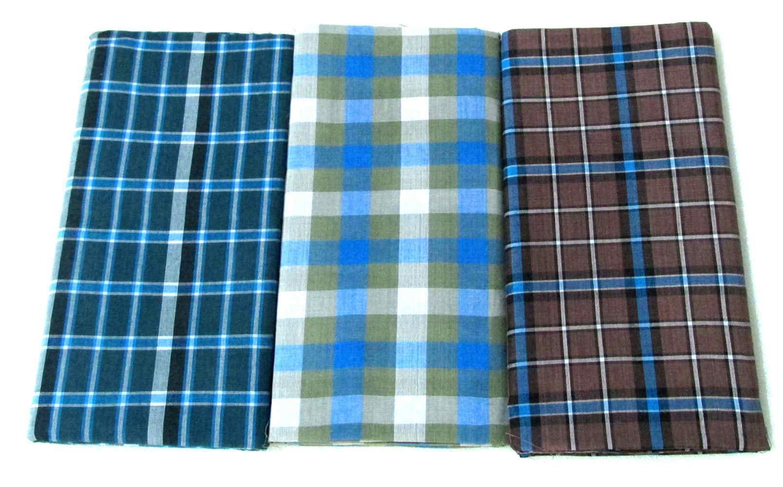 Craftopia Overseas Lungi for Men's, Multi Color Cotton Checked Combo of 4, Size-2meters (Lungis)