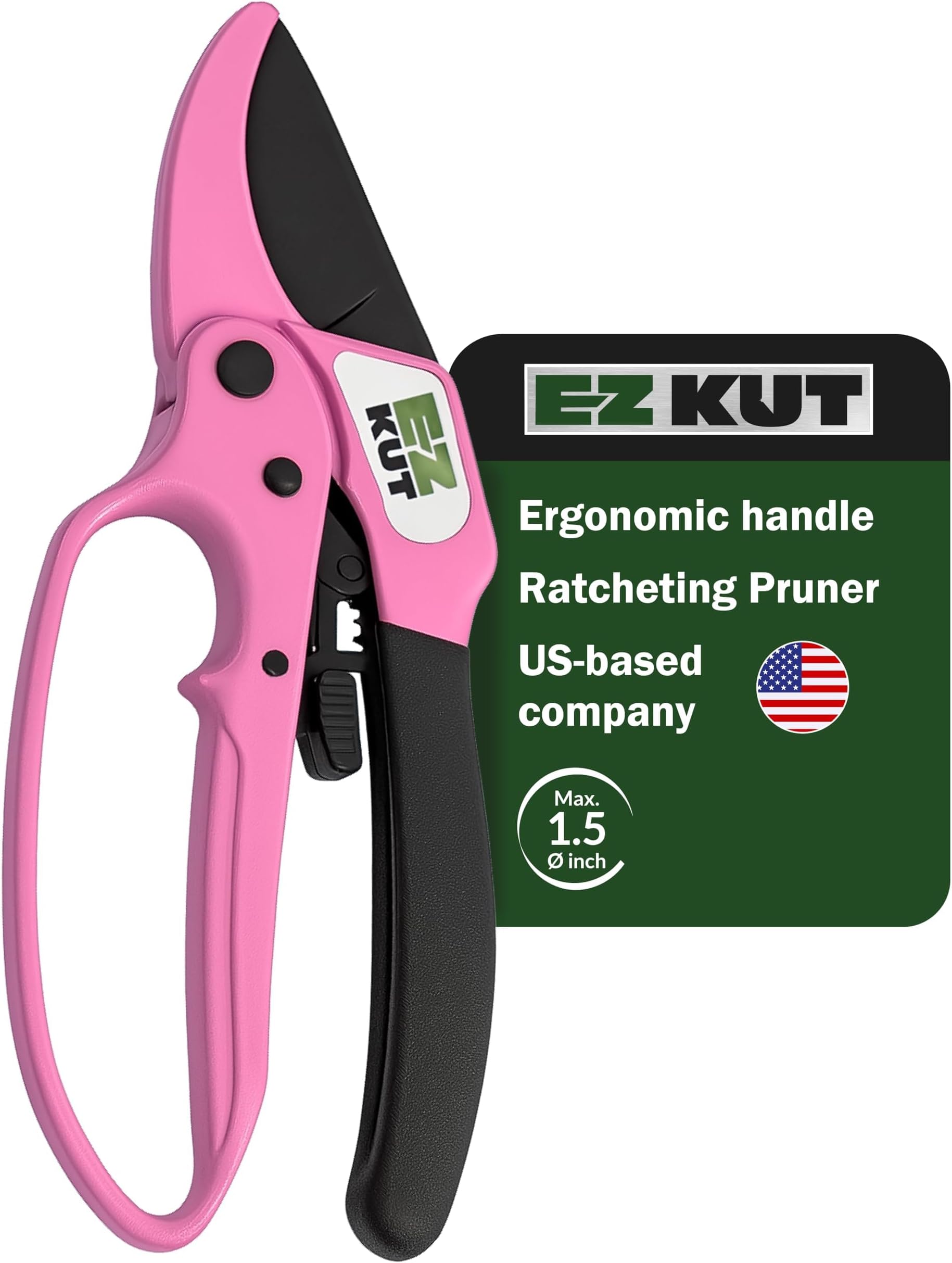 EZ Kut Products Heavy Duty Ratchet Pruner, Pink