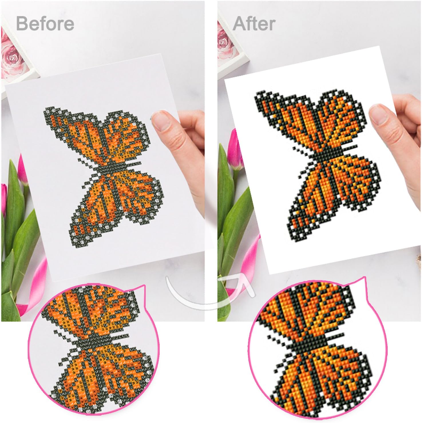 12pcs Butterfly 5D DIY Square Drill Kits for Adults Beginners Home Decor Diamonds Paintings Gem Art 5.91x7.09in
