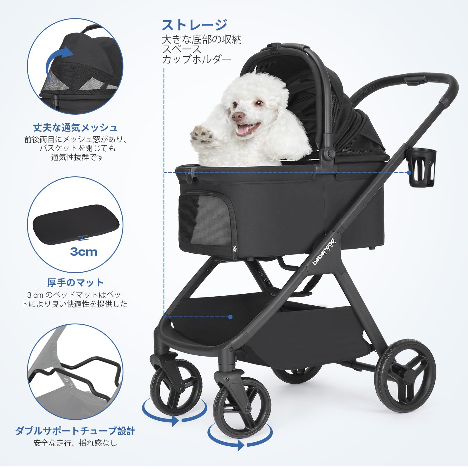 Beberoad X5 ペットカート ペットバギー 新品 Amazon.co.jp: BEBEROAD PETS X5 ペットカート 分離型 小型犬