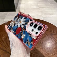 for Samsung Galaxy S24 Ultra Case, Floral Epiphyllum Cute Phone s24 Ultra case for Women Girls Aesthetic Pattern Print Bumper Case Shockproof Protective Case for S24 Ultra Pink