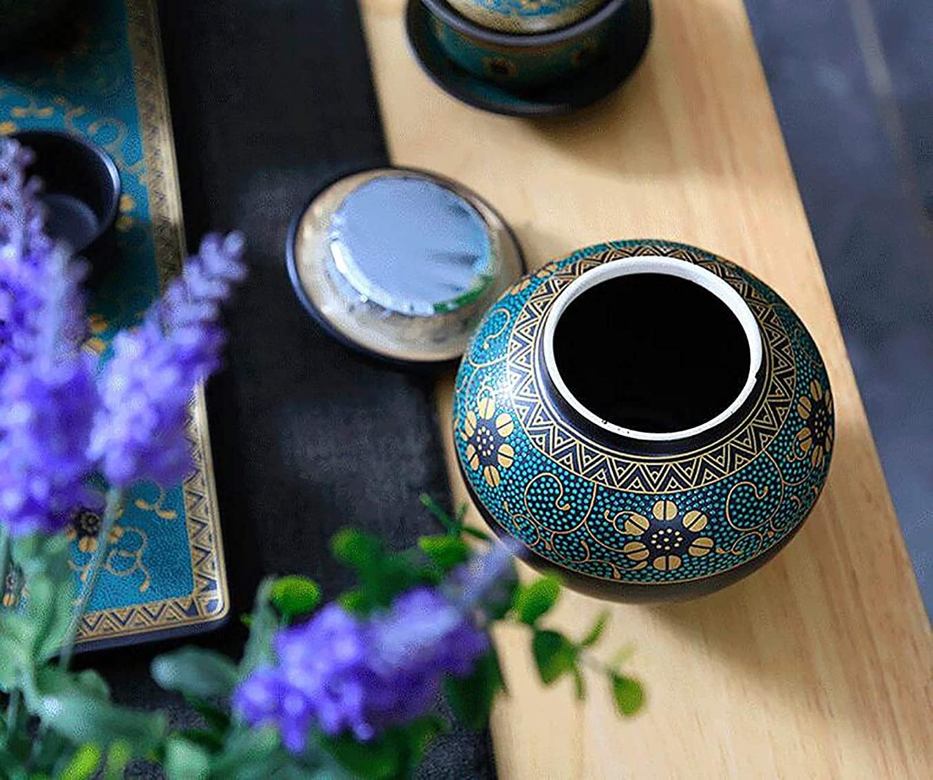 Ceramic Tea Pot, Household Storage Pot with Lid, Kitchen Table Decoration Coffee Pot, Condiment Pot, size