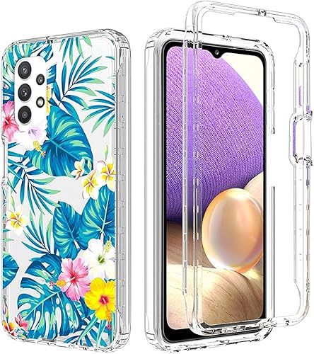 Zoeirc Funda para Galaxy A32 5G, Samsung A32 5G Funda transparente para niñas, TPU suave 360, cuerpo completo, a prueba de golpes, híbrida,