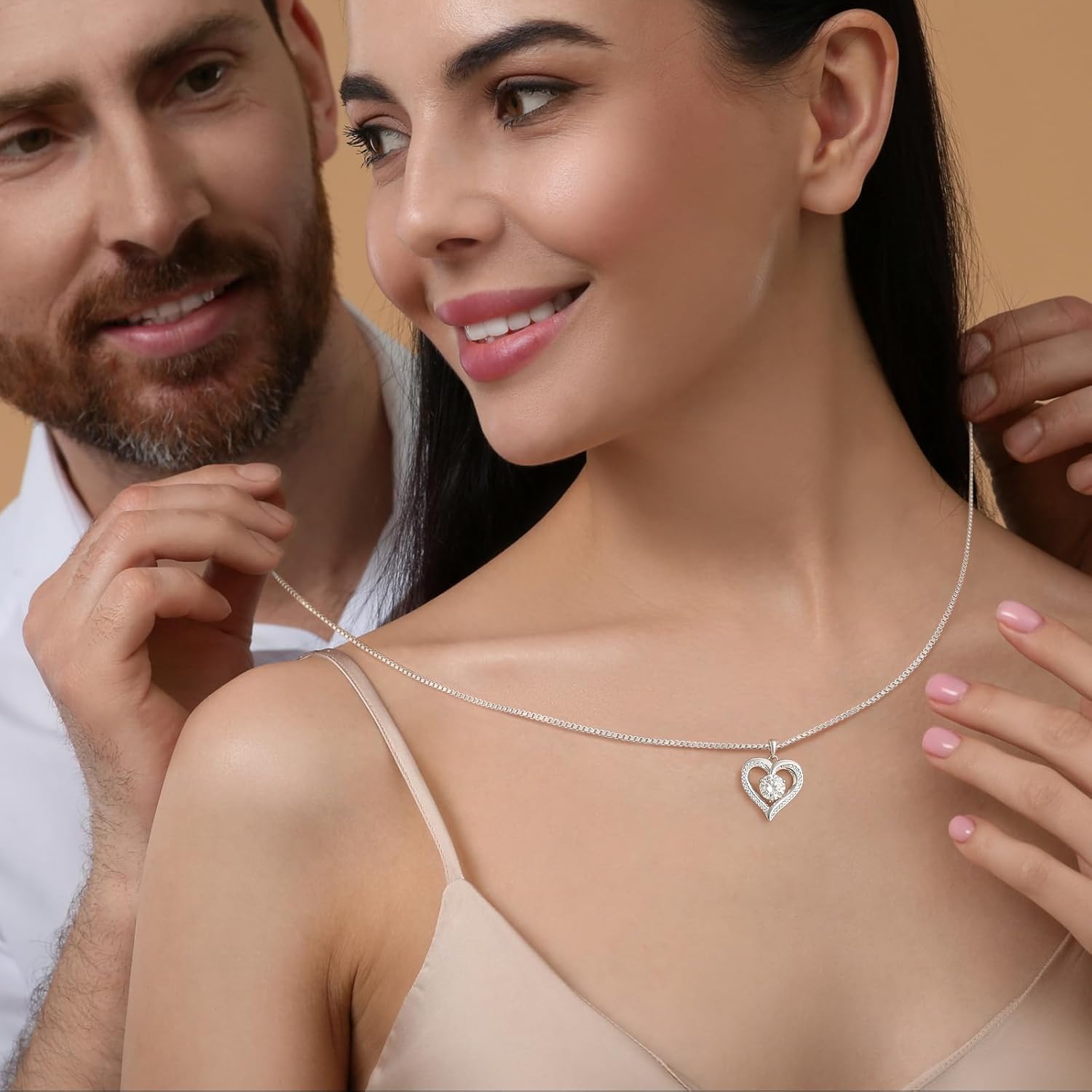 Moissanite Heart Necklaces for Women, 1-3 Carat Moissanite 925 Sterling Silver Necklace, Anniversary Present for Women, Birthday Gifts for Wife, Jewelry Gifts for Wife, Mom, Girlfriend - Image 7