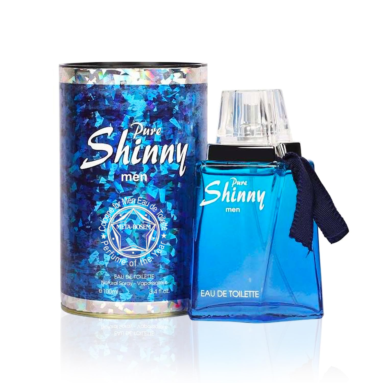 META-BOSEM Pure Shiny for Men Cologne Masculine Fragrance, Eau de Toilette Natural Spray - Woody Fresh Scent - Holiday Gift, 3.4 Fl Oz/100 Ml