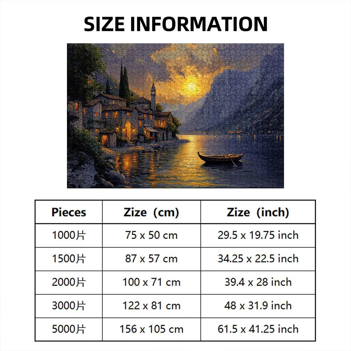 Puzzle 3000 Piezas, Puzzle Paisaje con Caja Regalo para Adultos, Rompecabezas de Madera, Rompecabezas Desafiante Decoracion Navidad, Regalo Mujer, Cuadros Decoracion Salon Modernos, (Atardecer) G-15