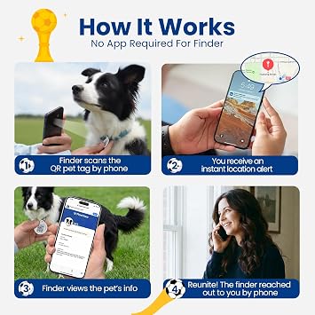 Bald Eagle Patriotic Pet ID Tags for Dogs & Cats, Scan QR for Instant Location Alerts, Emergency Contact, Online Pet Profile, No Jingle, Waterproof & Battery-Free Dog Tag (1Pack)