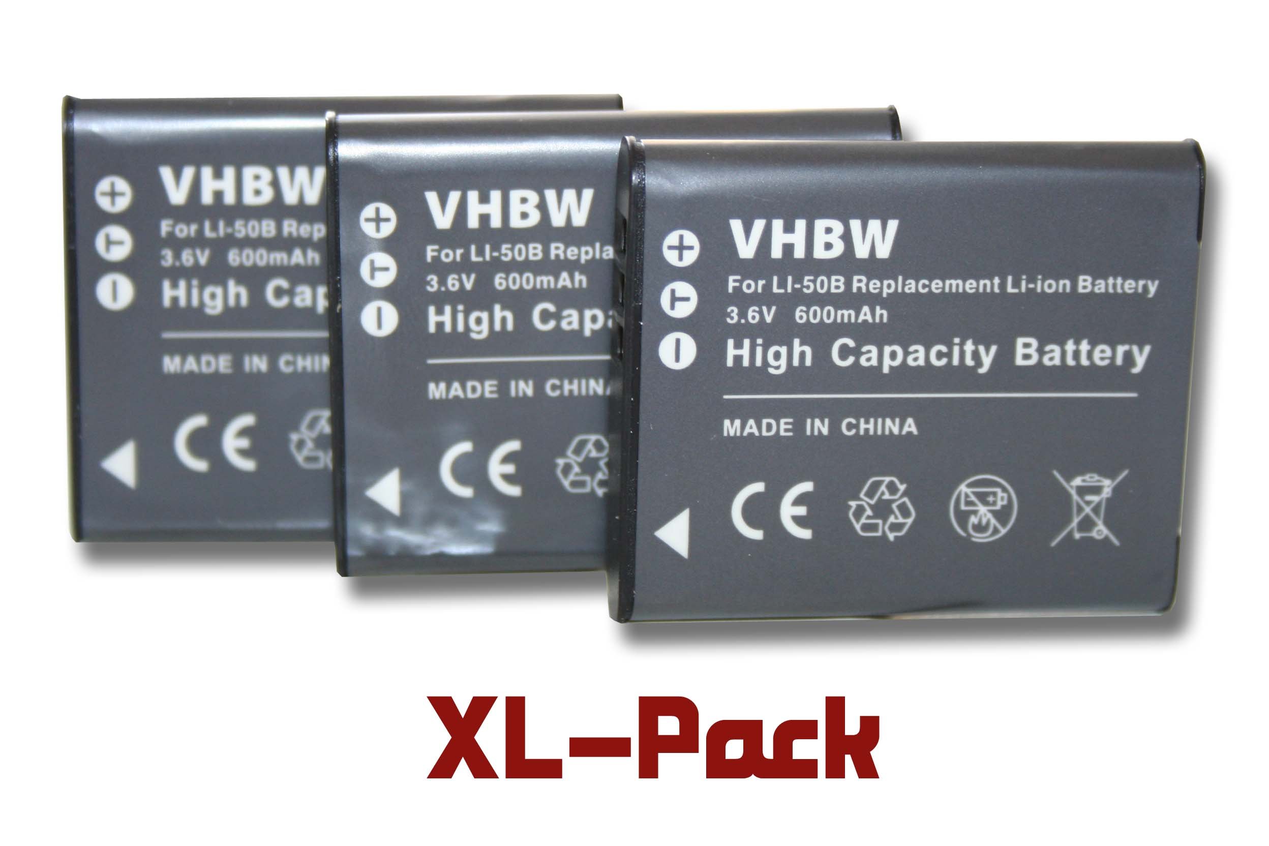 Vhbw Batteria Compatibile Con Panasonic HX-WA30EG, HX-WA20, HX-WA3 – 600mAh, 3,6V, Li-Ion – Sostituisce VW-VBX090