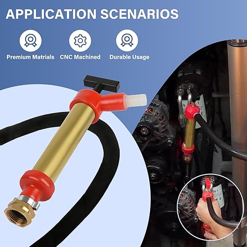 Miniatura 5 de 34060-0130 Bomba manual de drenaje de aceite de motor marino, extractor de aceite de latón para cambio de aceite, 10.25 pulgadas de largo, 1.25