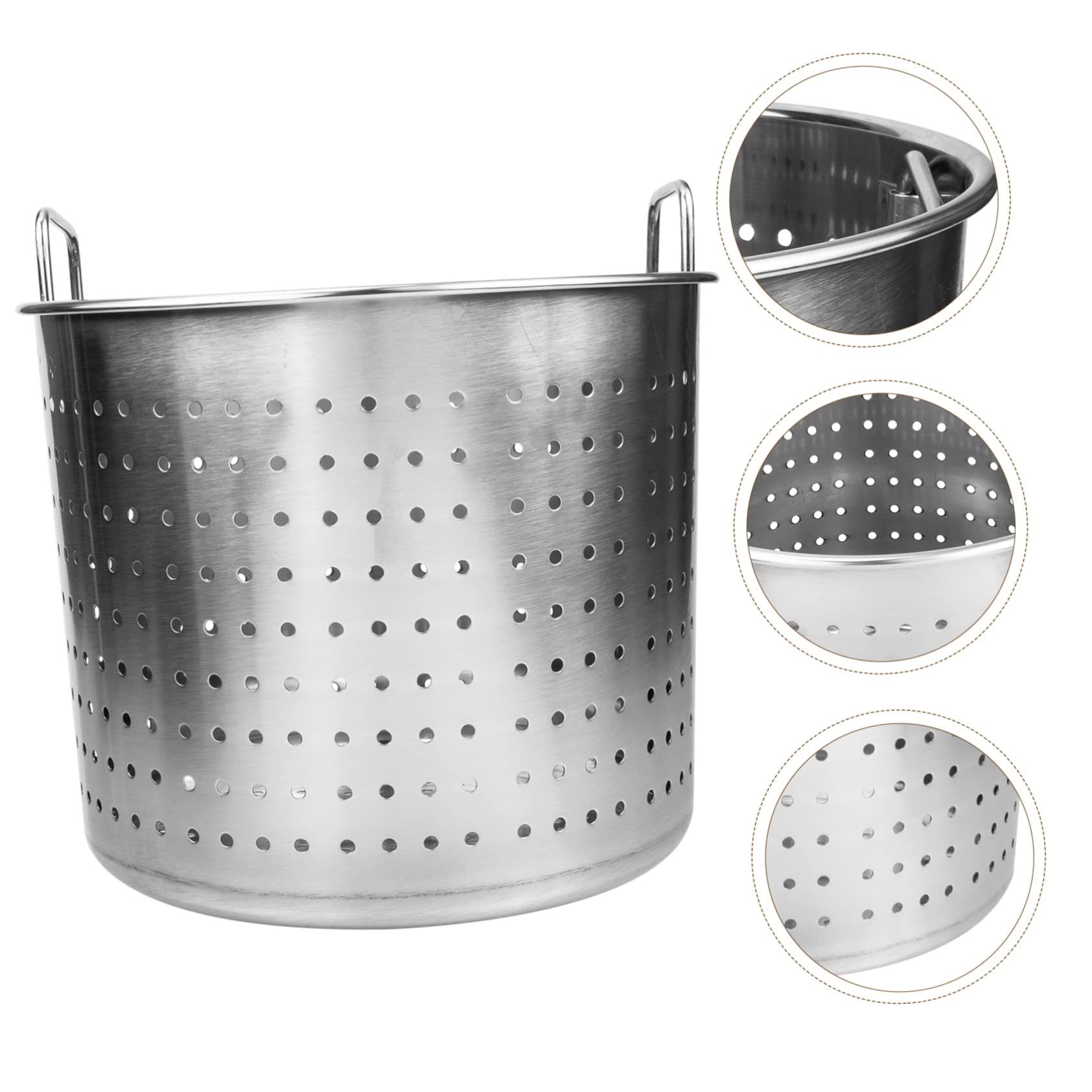 Olla Para Cangrejos De Río Grande De Acero Inoxidable Diseño Perforado Resistente, Cubo Metálico Seguro Para Estofado De Mariscos y Cocina Exteriores