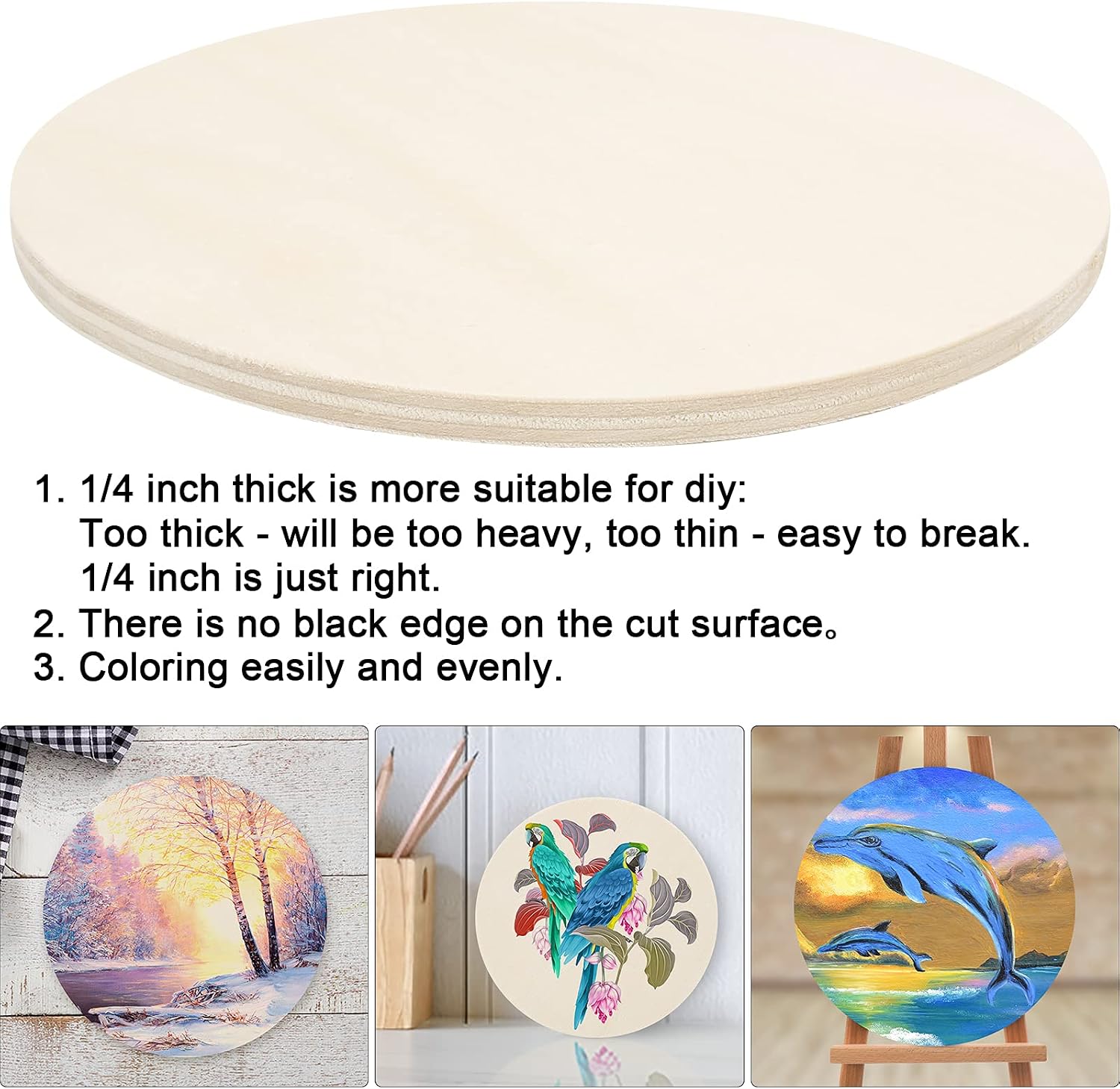 Unfinished Wood Circle for Crafts, 18 Pack 6 Inch Thick Blank Wood Rounds Wood Slices for Crafts, Home Decor, Door Hanger, Door Design, Wood Burning