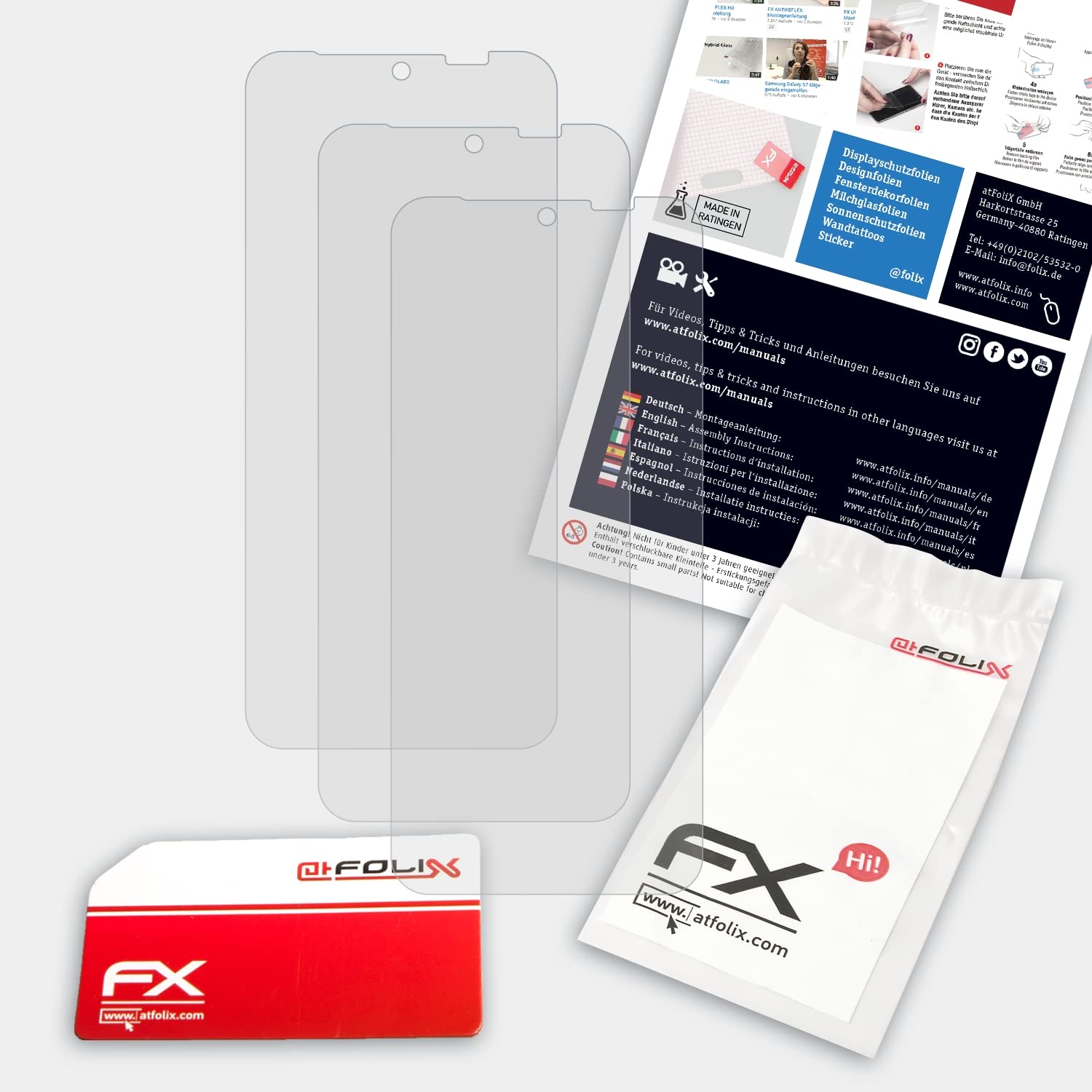 atFoliX Screen Protector compatible with Fairphone 4 Screen Protection Film, anti-reflective and shock-absorbing FX Protector Film (3X) - Image 2