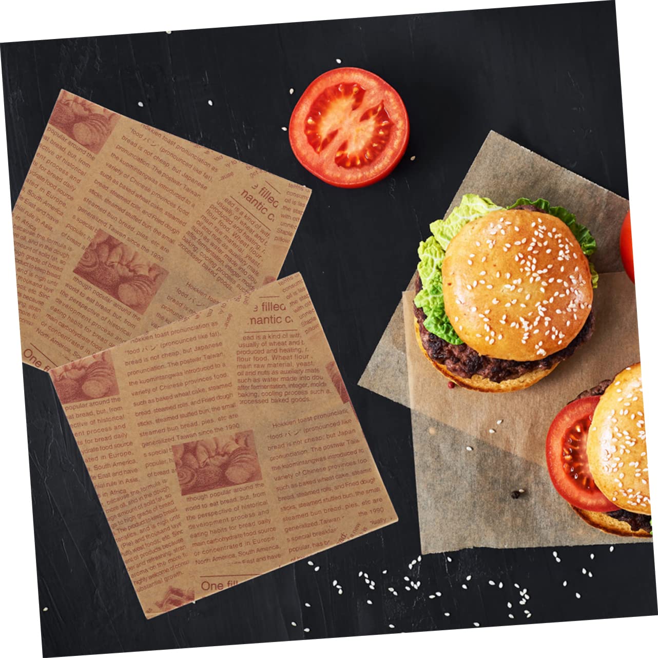 Papier Sulfurisé pour Cuisson Étanche et Résistant à L'huile, 200 Feuilles 30x30 Cm, pour Emballer Gâteaux et Pains au Four