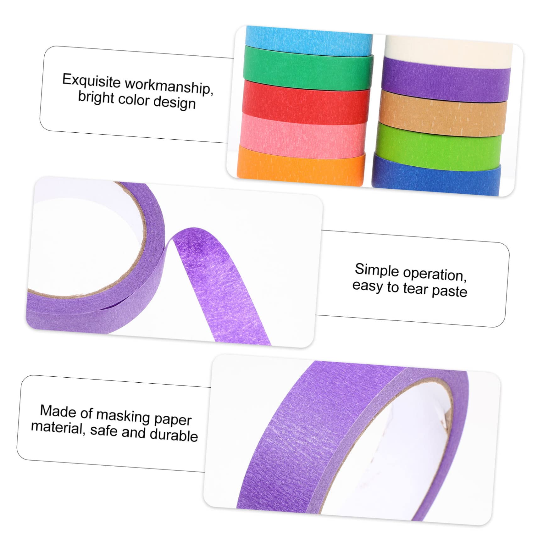 Farbiges Masking Tape aus Papier, 12 Rollen, Selbstgemacht Malerband