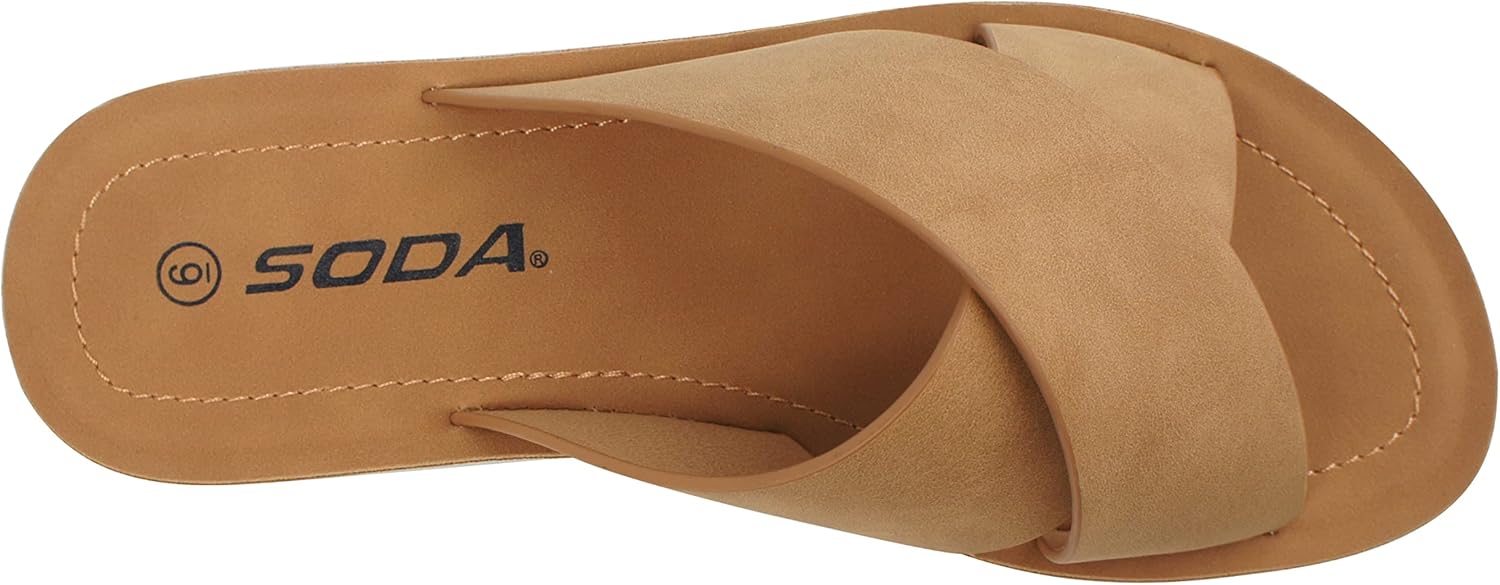 Soda Women's Casual Slip On Sandals 8.5 Reflect-coffee Nubuck image 5 of 5 B09Y2JB4WX