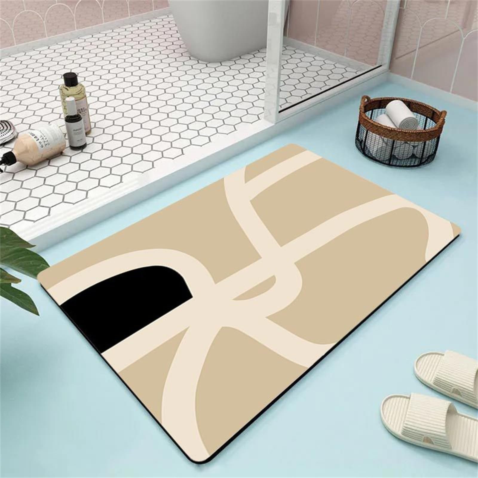 Alfombra bañera antideslizante de secado rápido lavable y absorbente para ducha Metamorphic