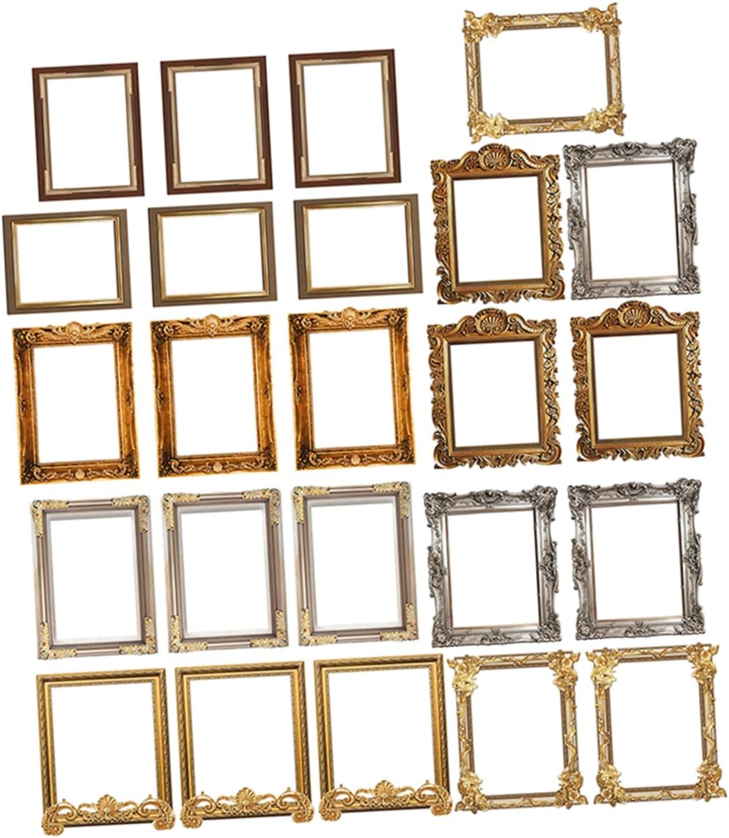 24sheets Vintage Photo Frame Stickers Adhesive Retro Border Decor for Scrapbooking and Aesthetic Journaling for Photo Albums and Home Wall Decor
