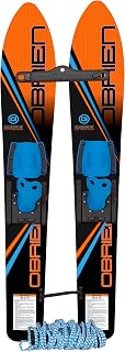 O'Brien All-Star Kids Trainer Combo Water Skis 46" with Stabilizer Bar & Rope - Beginner Waterskis for Children Up to 85 lbs