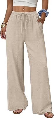 Sampeel Linen Wide Leg Palazzo Pants