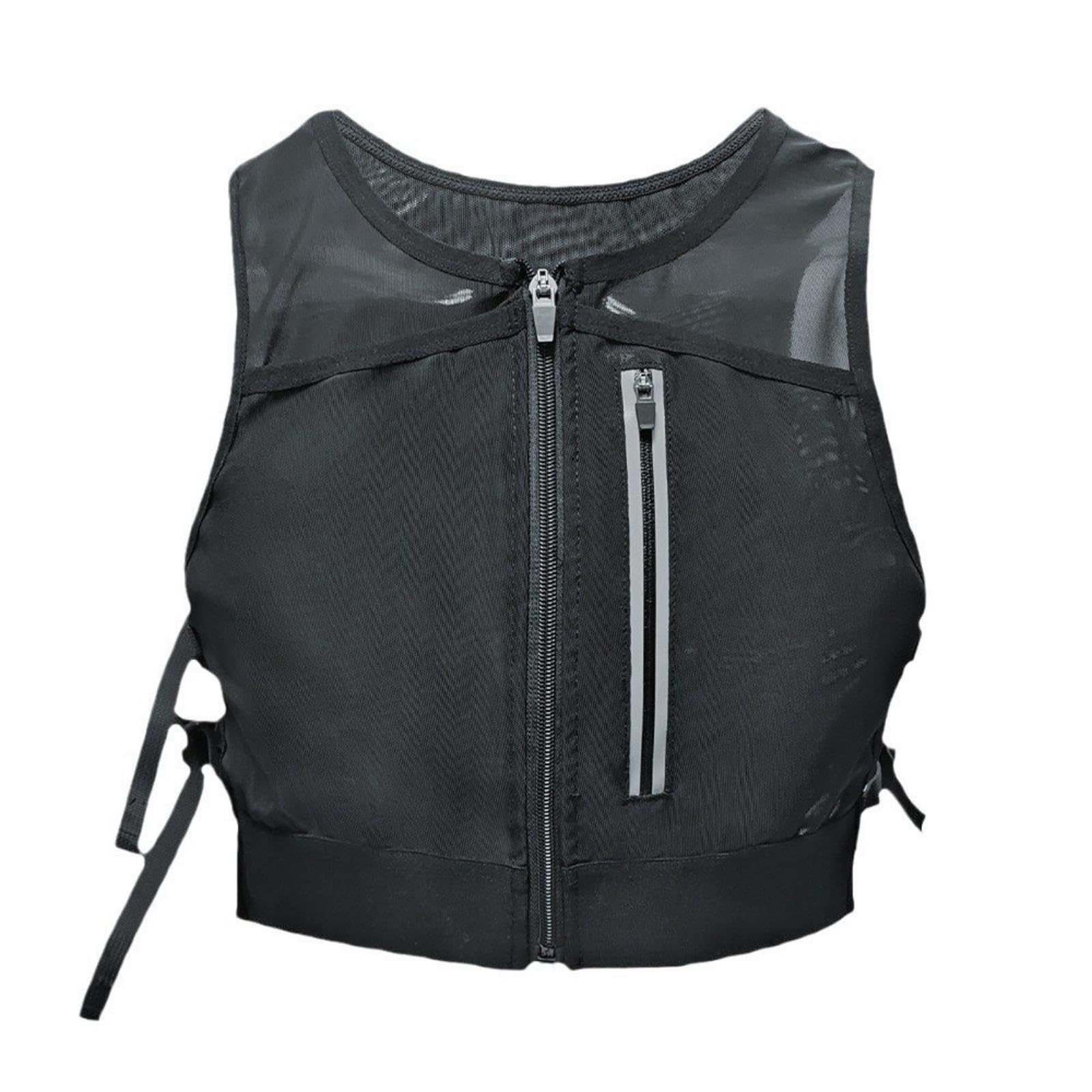 MERISHOPP Chest Pack Vest Multiple Pockets Running Backpack Vest Front Zipper Black 20-35l-image-44
