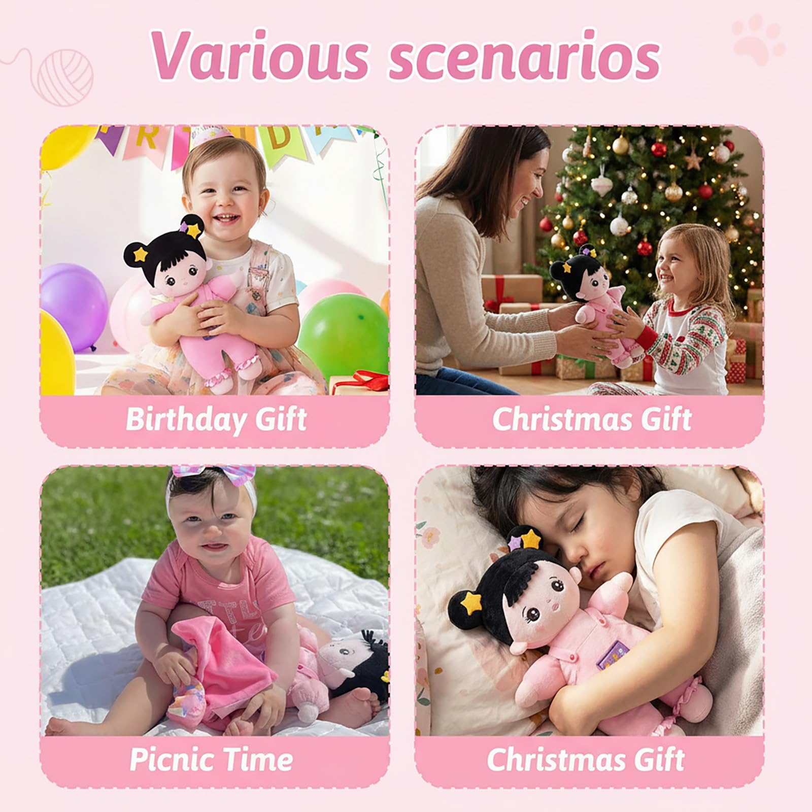 OUOZZZ Soft Baby Doll for Girls - First Baby Doll Plush Rag Doll