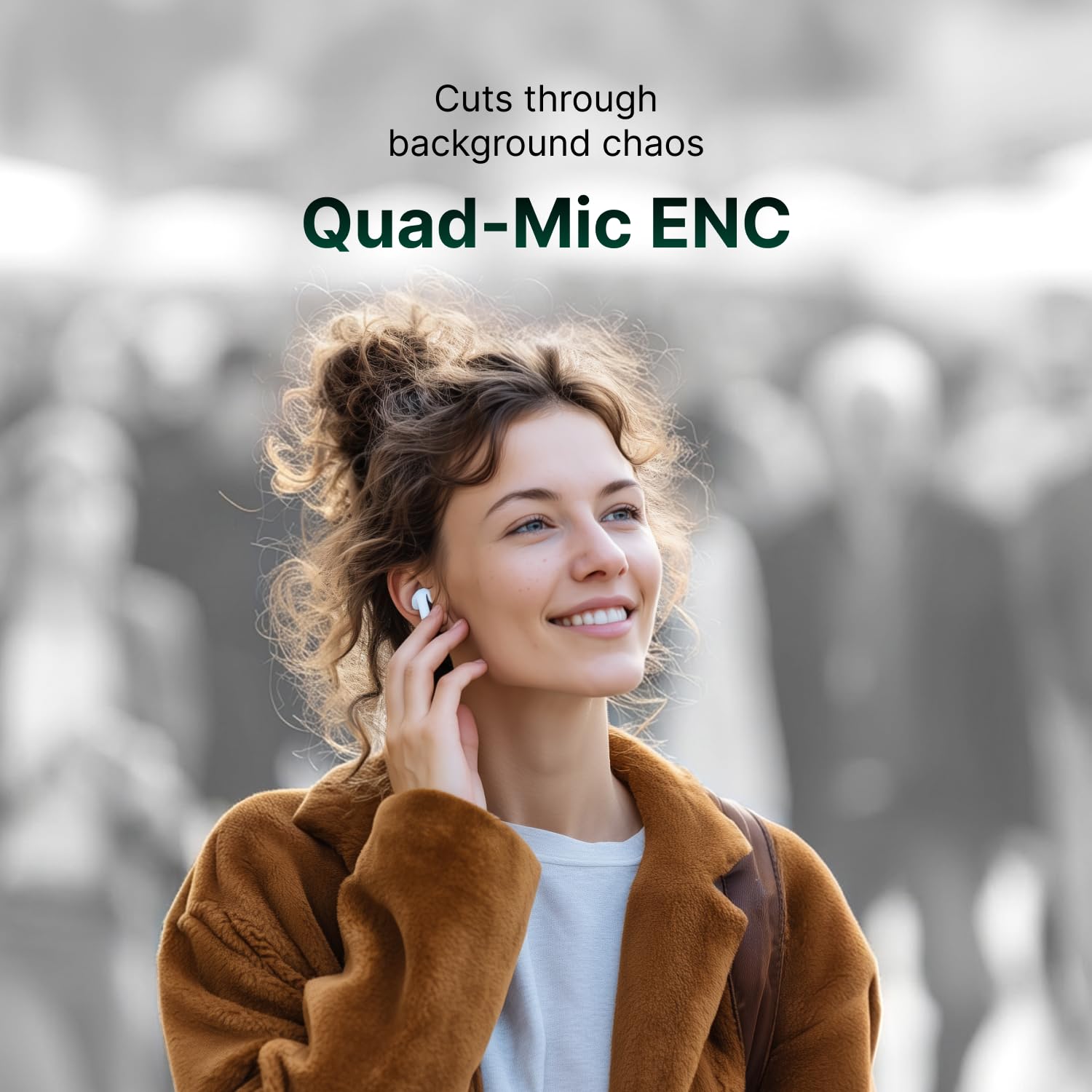 Noise Buds Mini Truly Wireless Earbuds (2026) | Half in-Ear Design | 40H Playtime | Quad Mic ENC for Clear Calls | 13mm Driver | Low Latency Gaming Mode | BT v5.3 | IPX4 Sweat Resistant - Snow White — Amazon image 5